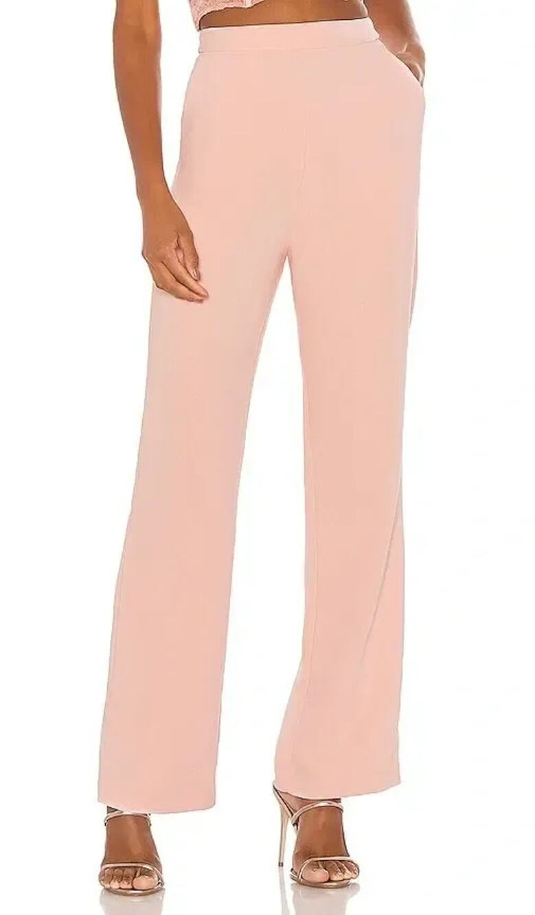 NBD Topaz Pant Womens Medium Pink Crepe Wide Leg Dress Pants Formal Party